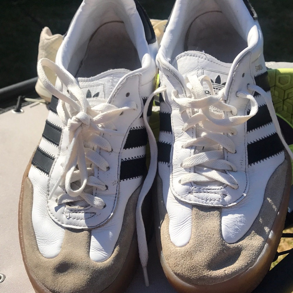 Adidas White & Black Classic Low-Top Sneakers